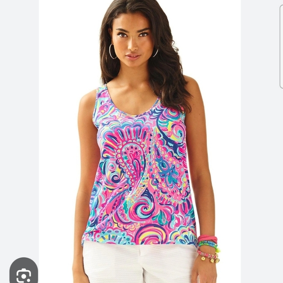 lilly pulitzer kinsey tank multi psychedelic sunshine - Picture 1 of 7